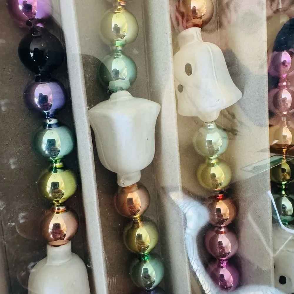 Christopher Radko Rainbow Ghost Halloween Fall Shiny Brite Vintage Garland